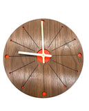 Orange Atomic Starburst Clock
